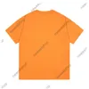 24SS Europe Mens T Shirts Designer Tee Summer Round Neck målningar Tryckta tshirt Män kvinnor bokstäver tryck t shirt gata casual överdimensionerad bomull orange tshirts