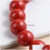 Beaded Uni Natural Stone Red Color Strands Charm Bracelets For Wome Men Lover Birthday Handmade Elastic Jewelry Drop Delivery Dhmyd