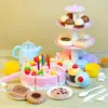 Fille jouet gâteau bricolage Miniature nourriture Simulation semblant jouer cuisine ensemble thé enfant coupe jeu éducation enfants jouets pour 3 ans anniversaire 240301