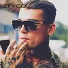 ZFYCOL Retro Square Men Luxury Brand Oversized Women Fashion Glasses Car Driving Sunglasses UV400 Oculos 0928293A