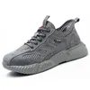 Sommararbetsskor med skydd andas lätt säkerhet Säkerhet SHOESSSTEEL TOE CAP ARBETA MAN Byggnadsarbeten Mesh Sneakers 240228