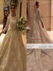 Бальное платье цвета шампанского с 3D цветами, свадебные платья, мусульманское платье с длинными рукавами и открытой спиной, большие размеры, реальные фотографии7661374