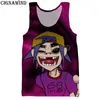 Regatas masculinas colete legal homem/mulher anime banda gorillaz impressão 3d coletes unisex harajuku estilo musculação streetwear