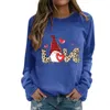 Hoodies للسيدات عيد الحب من النوع الثقيل طاقم العنق الحب Love Leopard Print Long Sleeve عرق عرق قمم اليوغا سترة النساء 2x هوديي المرأة