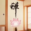 Adesivi murali loto cinese Fiori Decorazioni per la casa Buddha Zen Camera da letto Soggiorno Decorazione Autoadesiva Arte murale278q