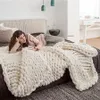 Couverture tricotée à la main en fil épais, laine mérinos, couvertures à tricoter volumineuses, style nordique, Drop280Q