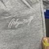 メンズパンツAskyurselfスウェットパンツアルファベット刺繍ポケットドローストリングデザイン男性女性グレー高品質のルーズカジュアル