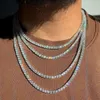 Wholesale Price 925 Sterling Silver Necklace 2mm-6.5mm Wide 5a Cz Diamond Tennis Chain Jewelry