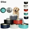 Dog Bowls 32oz 64oz Stainless Steel Tumblers Double Wall Pet Food Bowl Large Capacity 64 oz Pets Supplies Mugs B0427224d