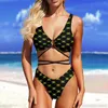 Maillots de bain pour femmes Drapeau jamaïcain Bikinis Ensemble Sexy Jamaïque Mode Bikini Maillot De Bain Imprimé Moderne String Costume