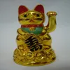 Maneki Neko Glückskatze Chinesisches Feng Shui Winkende Reichtums-Glückskatze Winkende Handkatze gold249J