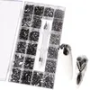 Mine Black Fancy Crystal Nail Rhinestones Luxury Nail Parts Gems Stones 3D Flatback Shaped Diamonds Glass Nail Art Decorations 240301