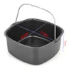 Plateau de cuisson de gâteau carré de 78 pouces, panier de friteuse à Air antiadhésif, assiette à Pizza, Pot, ustensiles de cuisson, outils de cuisine 240226