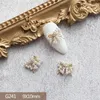 10pcs 3d Opal Butterfly Flower Alloy Art Art Zircon Pearl Crystal Maly Manicure Nails Accesorios Supplies Charms 240301