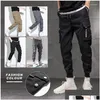 Herrenhosen Hip Hop Joggers Cargohosen Männer Harem Mti-Pocket Ribbons Man Jogginghose Streetwear Casual Herren Techwear Drop Delivery App Dhwef