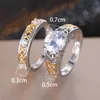 Wedding Rings 2pcs Female Luxury Bicolor Charm Leaf Engagement Ring Sets For Women Silver Gold Color White Zircon Round Bridal Bands