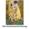 Arte da parede pintura a óleo o beijo gustav klimt reprodução da lona retrato mulher arte moderna ouro banheiro escritório romântico casa d254n