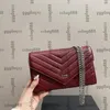 مصمم نسائي مظروف WOC Caviar Leather Card حامل بطاقة الهاتف Multi Pochette Silver Metal Chain Crossbody Crossder Handbags 7 Colors Wallet محفظة 23x15cm