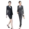 Women's Two Piece Pants Female Elegant FormalI Style Office Ladies Uniform Business Womens Suits Set 2Pieces Costume Plus Size Work Wear