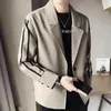 Herrenanzüge Mode Revers Knopf gespleißt lose koreanische Blazer Kleidung 2024 Herbst Casual Tops Langarm Allgleiches Blazer