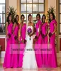 Water Melon Arabic Cheap Mermaid Bridesmaid Dresses 2019 One Shoulder Fuschia Pink Backless Cheap Under 100 Long Evening Party Gow4580022