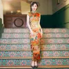 Ropa étnica Mulberry Silk Cheongsam de alto grado Vestido de estilo chino Mujer QIPAO