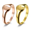 Flower Rose Pattern Finger Ring Stainless Steel 18k Gold Plated High Polish Tail Ring bang for women fashion jewelry