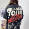 Футболка Hellstar Футболка Hellstar Футболка мужская женская дизайнерская футболка с графическим рисунком футболка одежда одежда хипстерская стираная ткань Уличные граффити Надпись фольга Мужская плюс размер