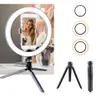 Anel de luz led para selfie de 12w, luz regulável de 260mm para câmera e telefone, luz de preenchimento com tripés de mesa, suporte para telefone t200115281p