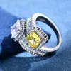 Pierścienie klastra Prawdziwe S925 Srebrny luksusowy kobiety Ascut 7mm Diamond Ring Lady High Carbon 8a Cyrron Oryginalny projekt biżuterii Girl Girl Dift