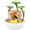 Tabletop Water Feature Green Lotus Rolling Ball Fountain Waterfall Cascade Indoor Decoration Aquarium Humidifier Mist fish tank Y22983