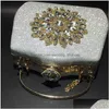 Handbags Purses Women Clutch Handbag Wedding Bridal Evening Bags Crystal Flower Sunflower Rhinestone Purse Bag3103 Drop Delivery P Dhmbl