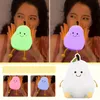 Night Lights LED Pear Fruit Light Dimming Silicone Table Lamp 7-Color Rechargeable Bedroom USB Timer And Bedside Decoration With F6M6