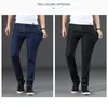 Mäns jeans sommar avslappnade smala stretch byxor matchande män rak ben trend koreansk version lös svart