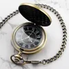 Pocket Watches Exquisite Antique Simple Digital Quartz Watch Vintage Steampunk Chain Clock Men's Necklace Women's Jewelry