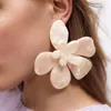 Boucles d'oreilles pendantes AENSOA Hyperbole grand grand blanc noir double couche acrylique fleur pour femmes 2024 bohême élégant résine boucle d'oreille florale