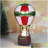 Decoraciones navideñas Adornos luminosos Resina Santa Claus Muñeco de nieve Estatuilla Globo de aire con luz LED para 2024 Suministros de fiesta de Navidad Otfxj