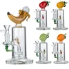 Narghilè da 8 pollici Vetro unico Bong Soffione Percolatore 14mm Giunto femmina Dab Rigs Percolatore per pipa ad acqua DHL20094 e DHL20092