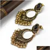 Charm Fashion Bohemian Vintage Gold Sier Plated Carving Drop Shape Dangle Earrings for Women Jewelry Delivery Dhgarden Dhrsp