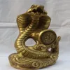 China Chinees Messing Folk Fengshui Fu Rijke Rijkdom Zodiac Jaar Oog Slang Statue192N