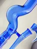 Smoking pipe glass bent neck swiss bong 16 inches 18 mm joint accents colored with cobalt blue