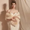 30 colors Women Fur Capes Champagne Wedding Bolero Faux Fur Stole Bridal Jacket Formal Party Shrug Walk Beside You De Mariage 240309