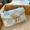 24SS Women Luxury Designer Totes Flower Bags Checkerboard Contrast Handbag Shouder Crossbody Ladies Handbags With Original Metal pouch Purse Pochette 21CM