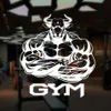 Gymlogotyp Bull Muskler Bodybuilder Wall Stickers Vinyl Home Decoration Gym Club Fitness DECALS borttagbar självhäftande Mural213F