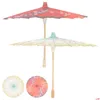 Parapluies 2 pcs Japonais Papier Parapluie Cosplay Unique Délicat Décoratif Enfants Vêtements Scène Vintage Robes Costume Petite Goutte Delive Ots17