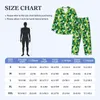 Men's Sleepwear Pajamas Man Shamrock Pattern Night St. Patrick's Day 2 Piece Casual Pajama Sets Long-Sleeve Warm Oversized Home Suit