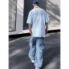 Macacão de rua estilo hip-hop para homens, calça cargo de grandes dimensões, harajuku, solta, cor sólida, calças casuais, y2k