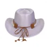 Bérets Chapeau de Cowboy de Mode pour Festival de Musique Adulte Unisexe fête Cowgirl Large Bord Casquettes de Voyage Costume Ethnique Chapeaux