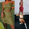 Sukienki swobodne lato 2024 Moda Shirring Ruched seksowna top i spódnice 2 -częściowe zestawy pasujące do strojów spaghetti paski damskie