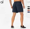 Alo Uomo Nuova Estate Tinta Unita Palestra Corsa Ciclismo Grigio Pantaloncini Sportivi Casual Asciugatura Rapida Traspirante Fitness Capris Leggero Elastico Pantaloni per Adulti Abbigliamento Sportivo